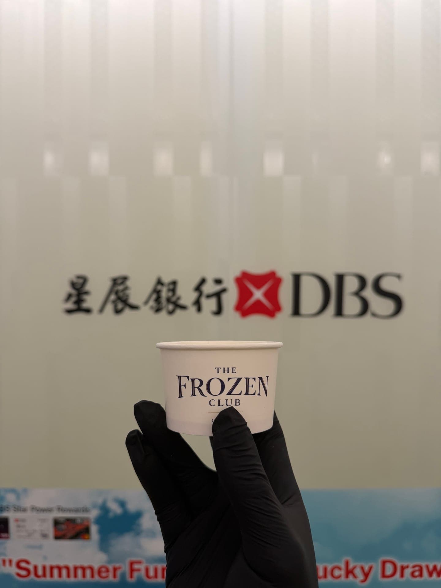 Branded gelato cart serving artisan Italian gelato at a DBS Bank corporate event in Hong Kong
