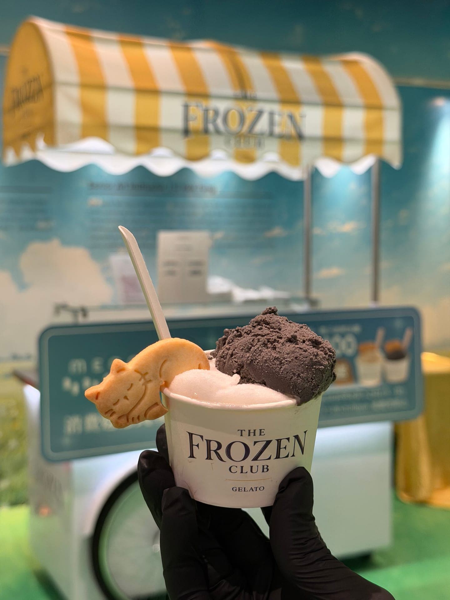 Mobile gelato vendor catering for guests at a Mega Box shopping mall event in Hong Kong