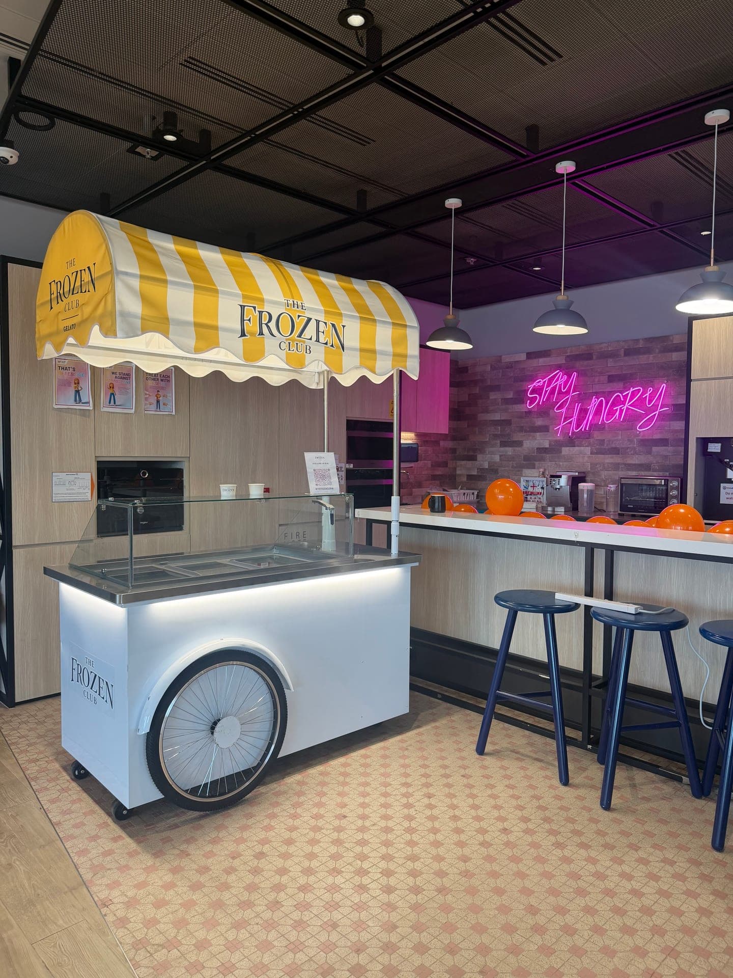 Branded gelato cart serving artisan Italian gelato at a WeLab corporate event in Hong Kong