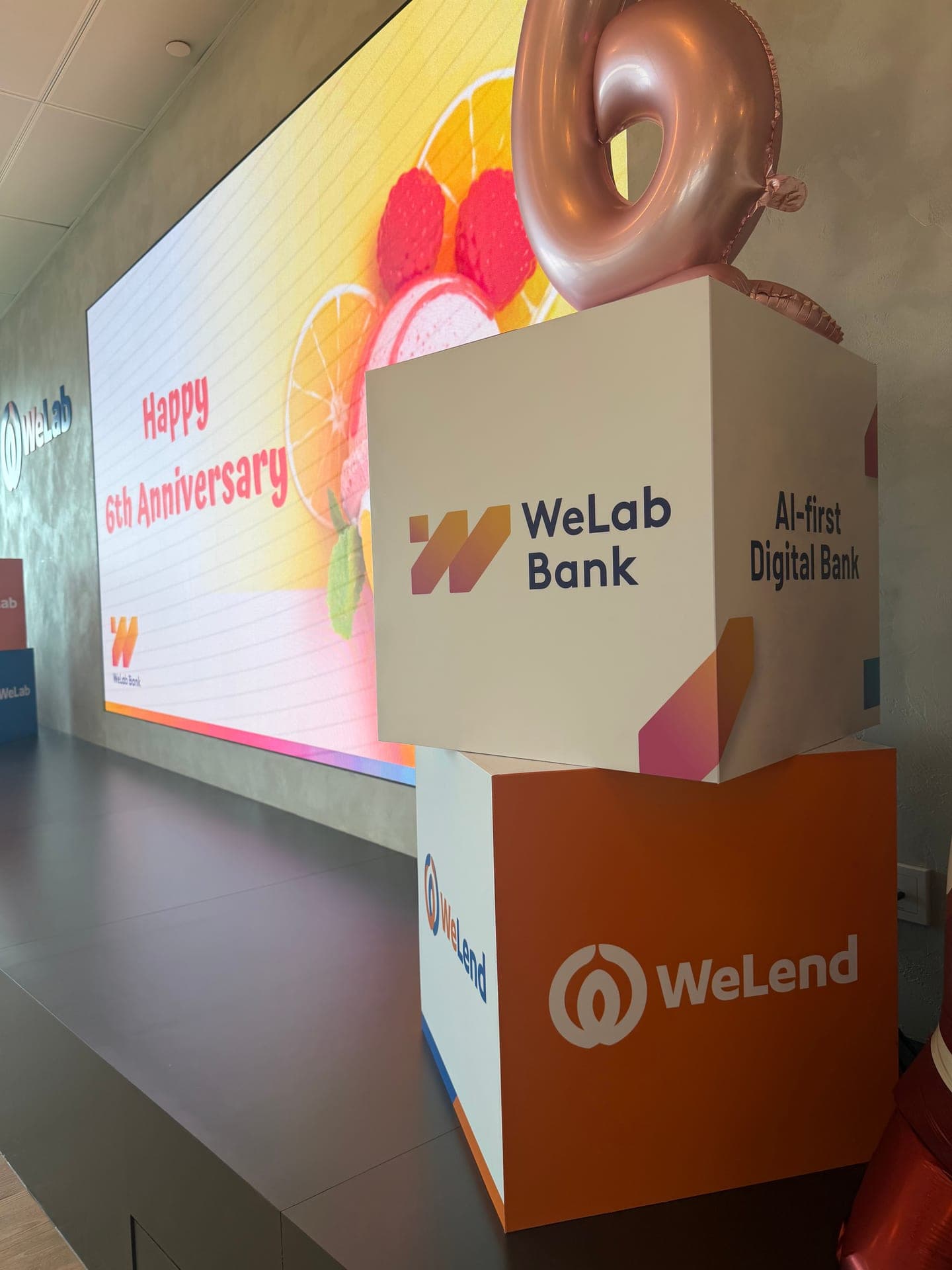 Branded gelato cart serving artisan Italian gelato at a WeLab corporate event in Hong Kong